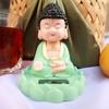 Solar-Powered Zen Monk Dashboard Ornament - Car Interior Buddha Decoration