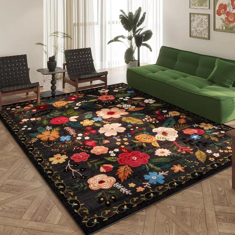 Tappeto Boho Floreale Lavabile in Lavatrice per Piccola Area Antiscivolo a Pelo Basso Tappeti da Lancio per Ingresso Cucina Porta d'Ingresso Tappeto Decorativo da Interno
