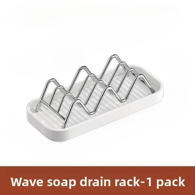 

Bathroom Countertop Soap Holder Soap Storage Draining Rack & Kitchen Sponge Storage Rack Durable Easy to Clean Organizer белый