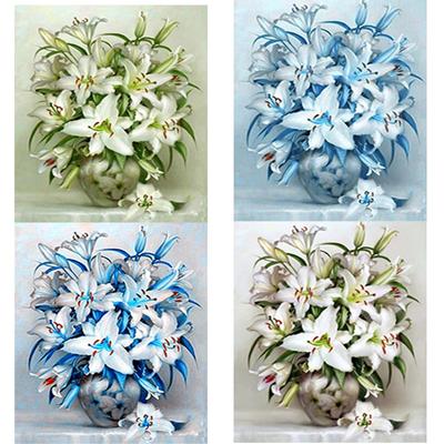 Nuovo 5D Fai da te Pittura Diamante Fiore di Giglio Ricamo Diamante Punteggio Rotondo Completo Strass Artigianato Paesaggio Decorazione Casa Arte Regalo