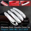 Chrome Car Door Handle Cover for Peugeot 3008 MK2 2017~ Luxuriou Car Covering Trim Set Exterior Accessories Car Sticker 2018