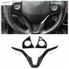 Central Control Steering Wheel Button Frame Cover Trim For Honda Vezel HR-V 2014 -  ABS Carbon Fiber Accessories Interior