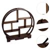 Wooden Dessert Display Shelf Cabinets Rack Chinese Style Round Figure Storage for Desktop