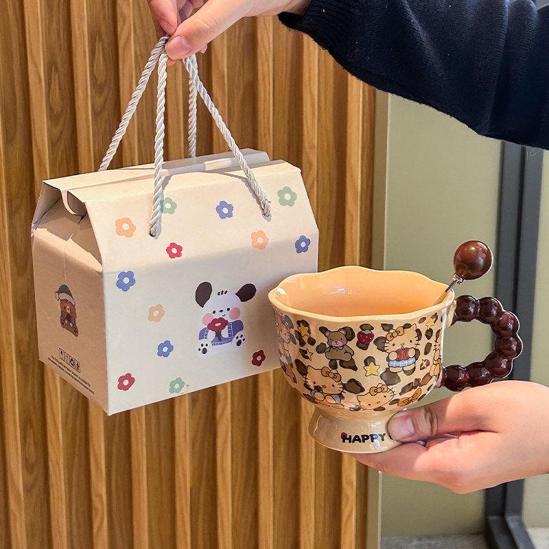 Birthday Gift Set: Ceramic Cat Mug with Souvenir Box for Girlfriend or Best Friend