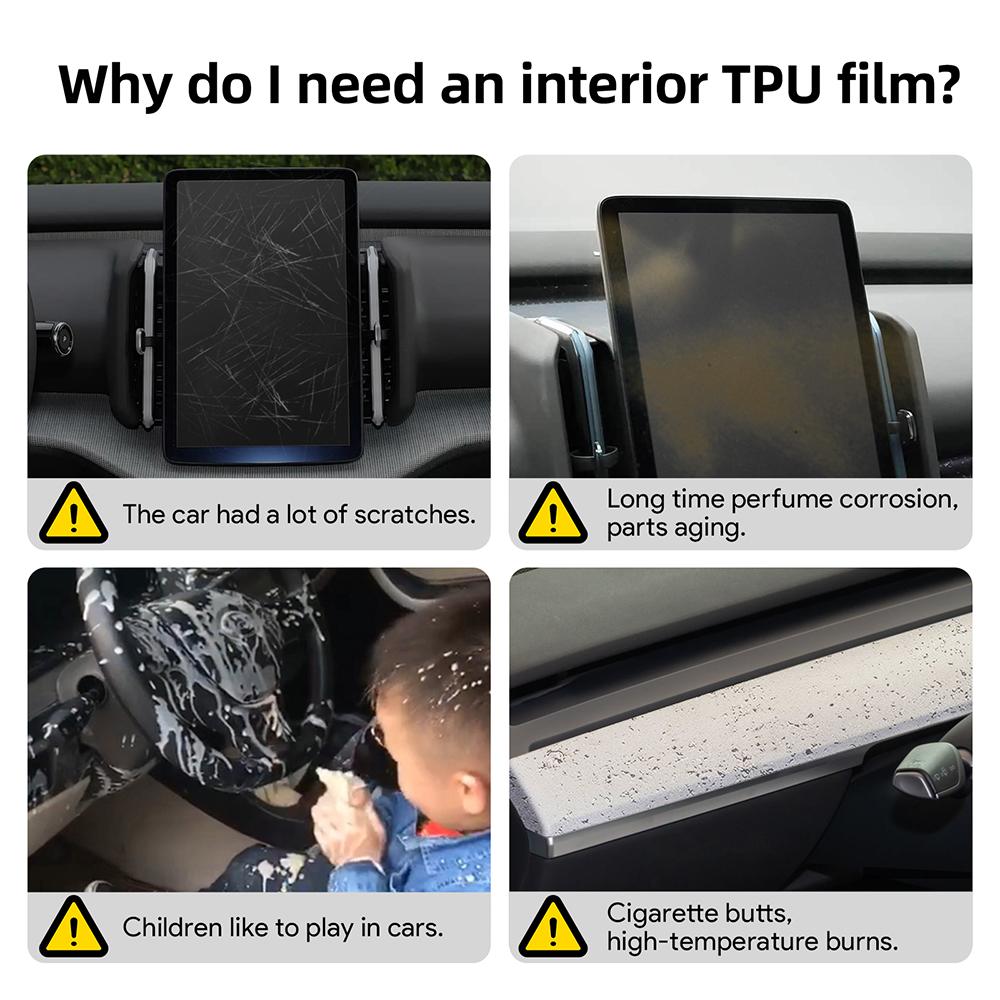 TPU Protective Film for Peugeot 208 2020-2025 Interior Panel Anti-Scratch Self-Healing