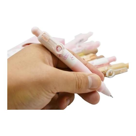 Maydahui 8 Pcs Mini Bear Rabbit Knockable Gel Pens, 0.5mm Black Ink, Cute Animal Design, Smooth Writing, Stationery for Office, Gifts, Party Favors