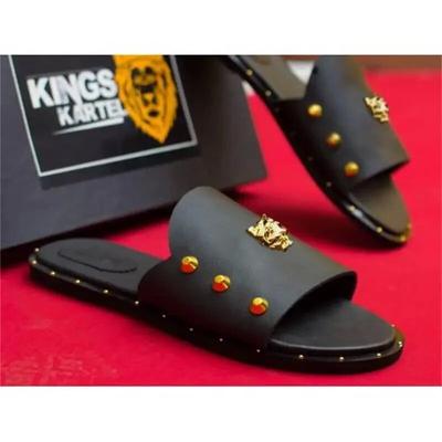Summer New Men Slippers PU Leather Outdoor Beach Shoes Slippers Fashionable and Personalized Cool Slippers 38-48 Men Slippers