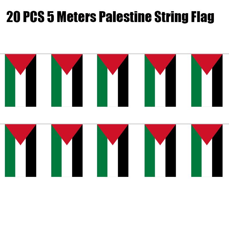 1421cm 5meter 20pcs Palestine String Flag Polyester Banners Office Home Decor