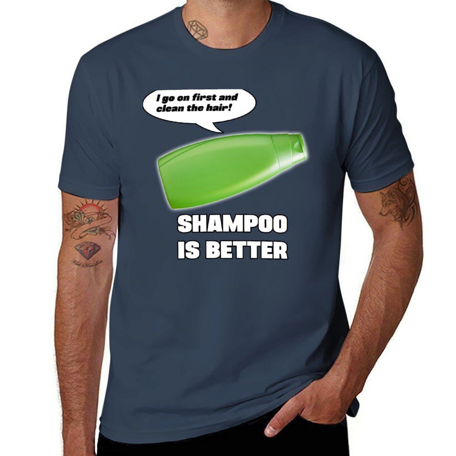 Шампунь лучше! Футболка мужская футболка с принтом мужская футболки хлопок Футболка S