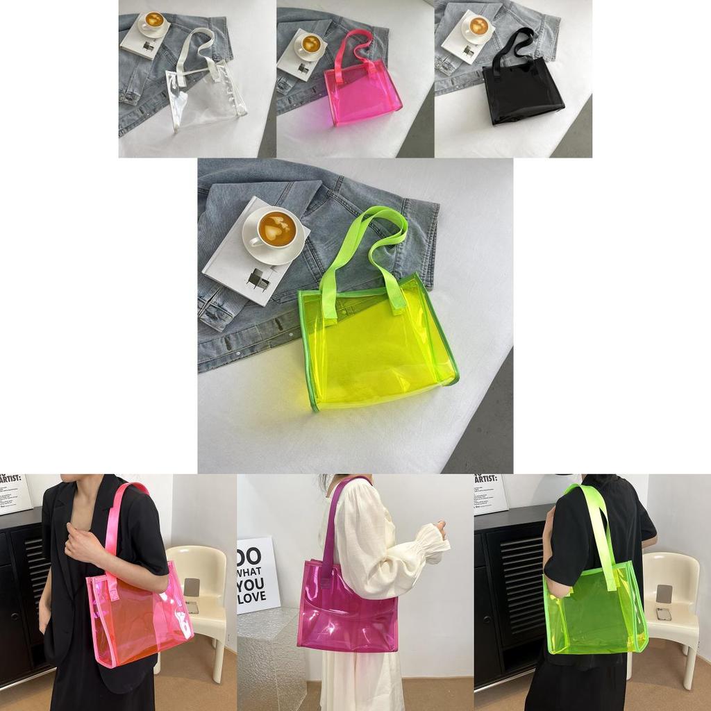Fashionable Street Style Pvc Tote Bag 2023 Summer Trendy Women's Handbag