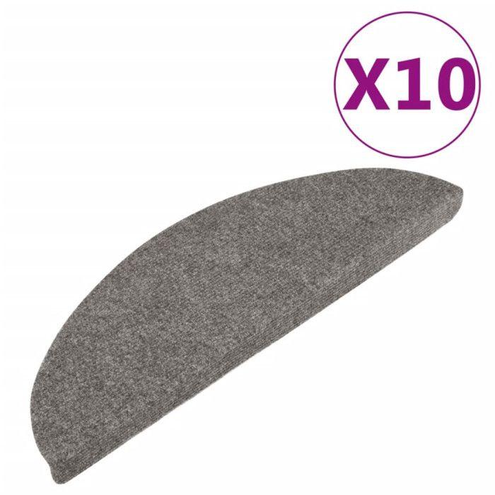 VidaXL Tapis d'Escalier Auto-adhésifs 10 pcs, Moquettes de Marches Antidérapantes, Protections d'Escalier, Décorations 355256