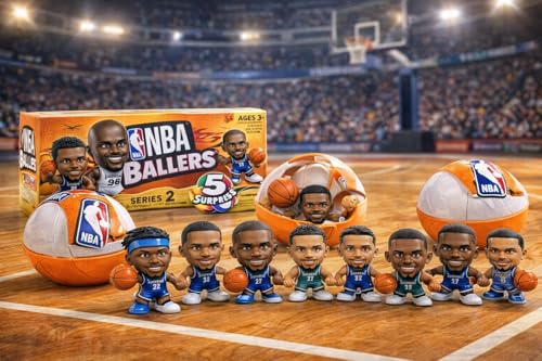 ZURU 5 Surprise NBA Ballers Series 2 Official NBA Collectible Figures & Accessories – Surprise Unboxing Basketball Sports Toy (4 Capsules)
