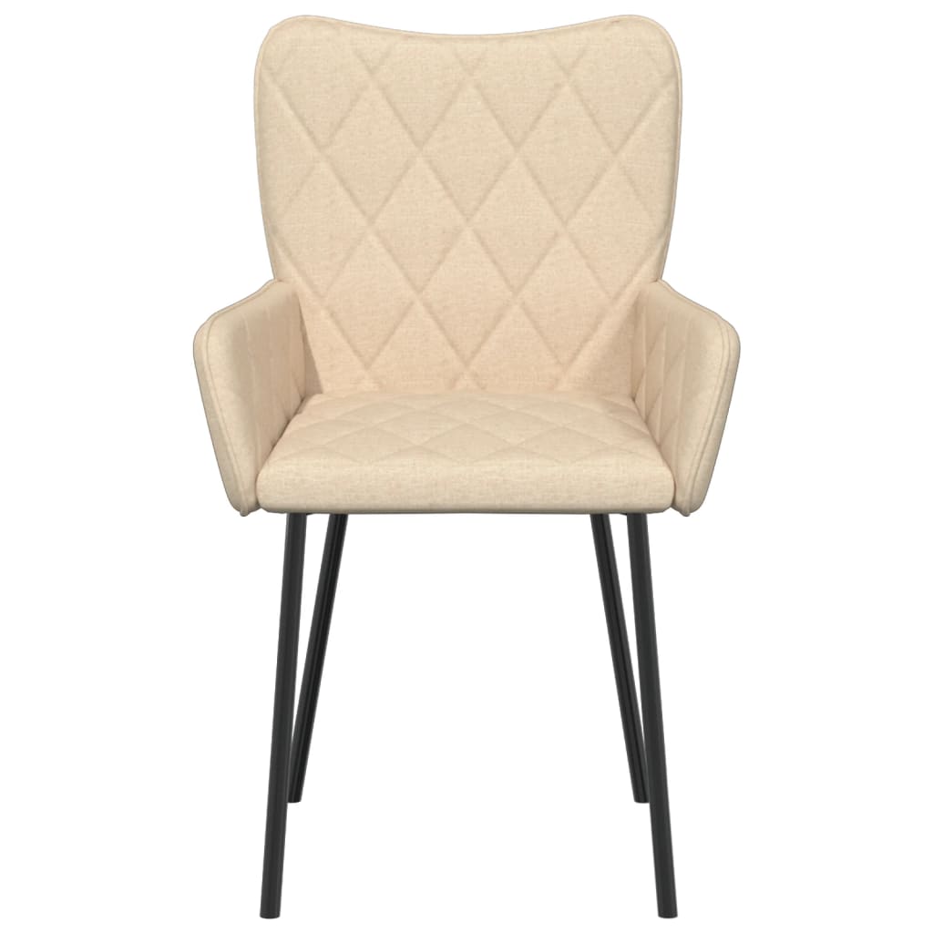 Dining Chairs 2 Pcs. Cream Fabric