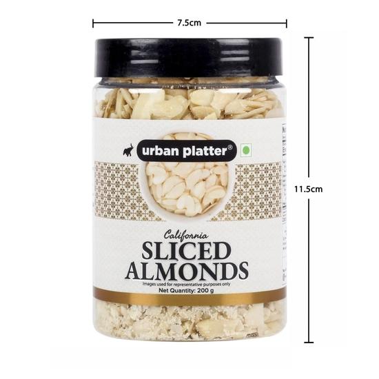 Urban Platter Sliced Blanched California Almonds, 200g (Badam Flakes, Perfect for Garnish, Baking and Salads)