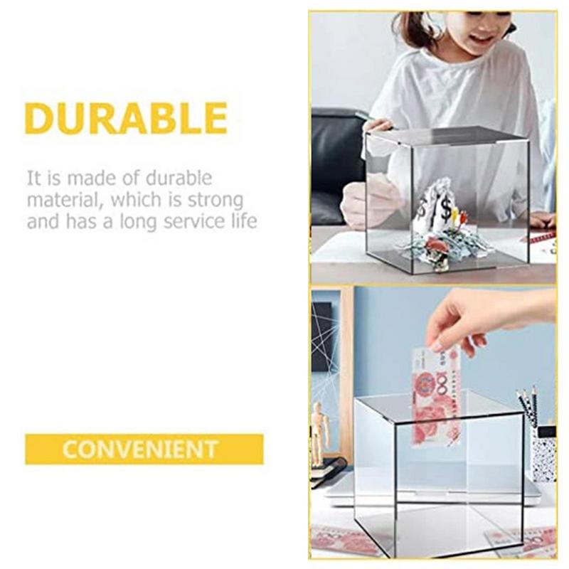 Piggy Banks for Adults  Upgraded Clear Acrylic Money Saving Bank Break to Open, Can Only Save That Cannot Be Take