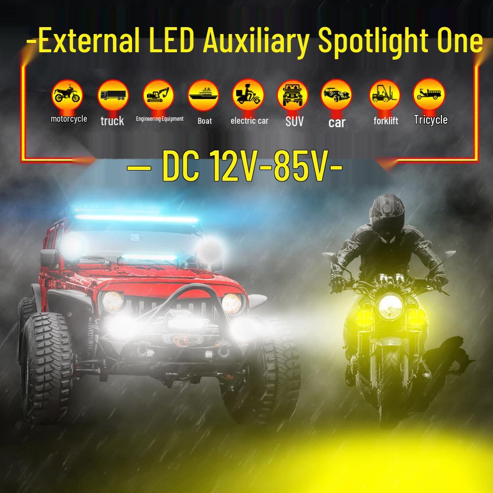 Motorcycle LED Headlight: Colorful Warning Light & Electric Vehicle Front Spotlight