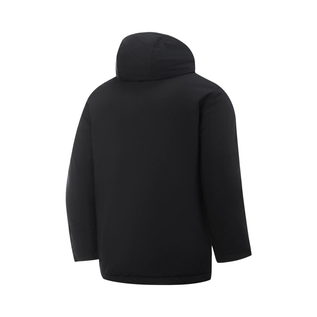 Li-Ning Mid-Length Water-Resistant Anti-Static Hooded Solid Color Simple Down Jacket Men outerwear AYMV285-3
