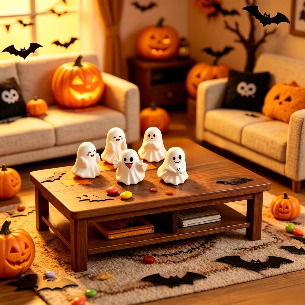 pcs different Halloween ghost figurines, cute mini ghost home decorations, office desk Christmas and Halloween party decorations
