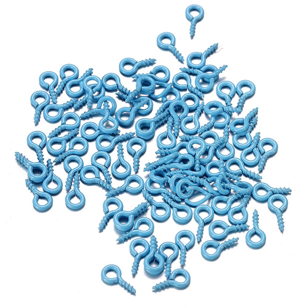 50Pcs/lot 4*8mm Colorful Small Tiny Mini Eye Pins Eyepins Hooks Eyelets Screw For DIY Jewelry Making Supplies Accessories