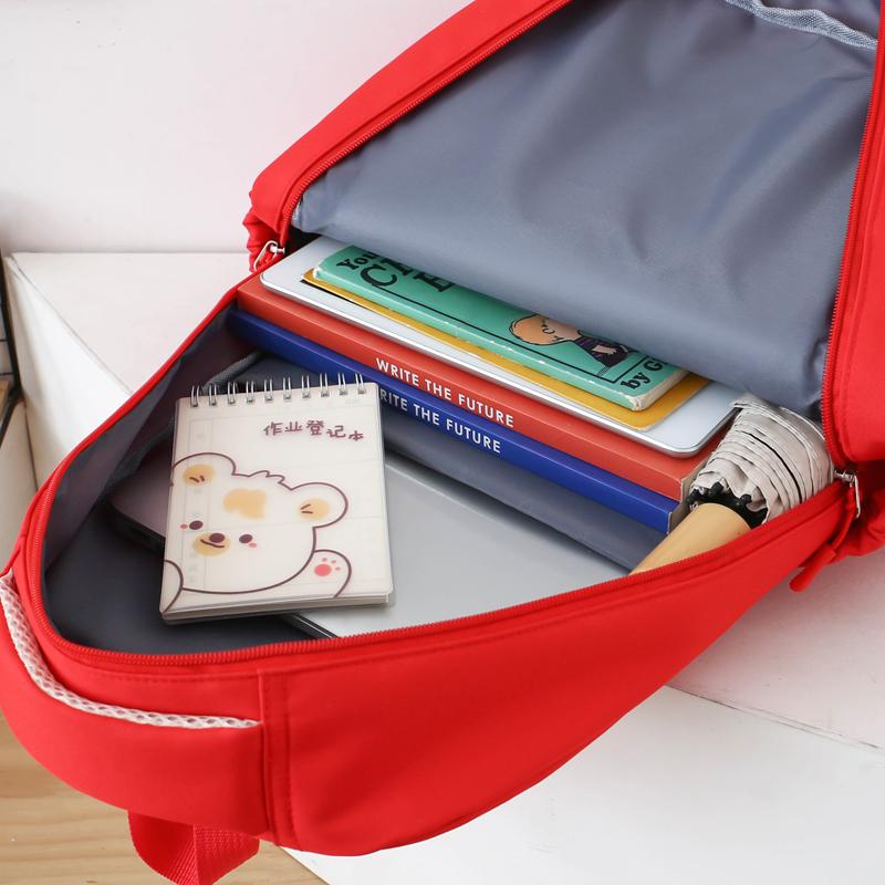 Three-Piece Schoolbag Set for Primary School Students Women's Letter Print Backpack College Style Large Capacity Backpack