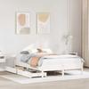 Vidaxl Bed Frame Without Mattress, White, 140X190 Cm, Solid Pine Wood