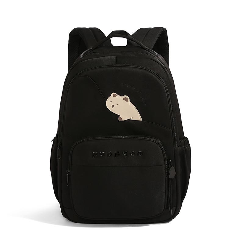 Solid Color Women Backpack Student Large Capacity Schoolbag