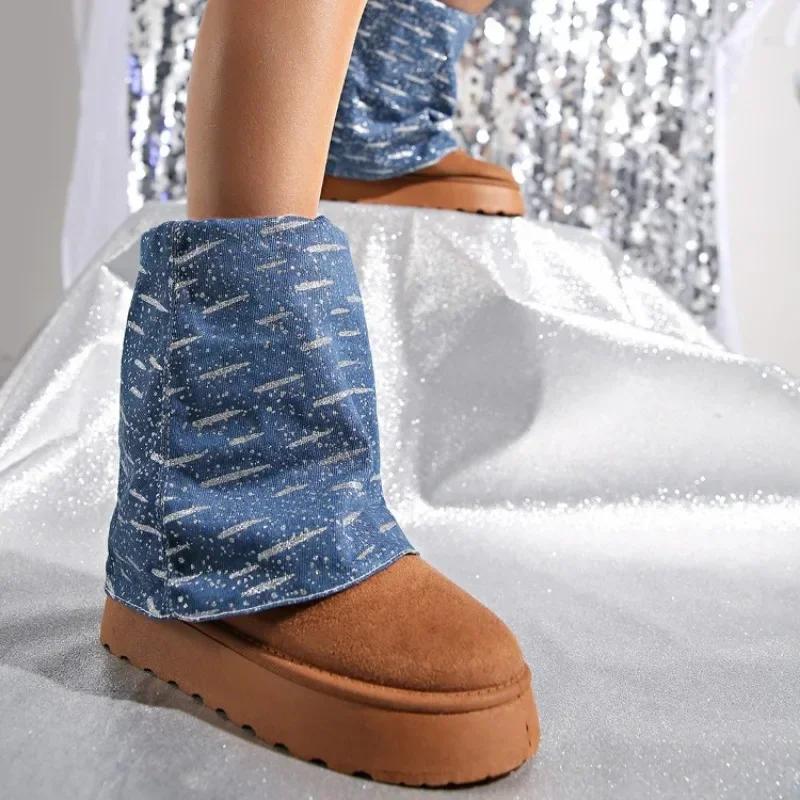 Fashion 2024 Women's Winter New Short Plush Warmth Thickness Comfortable Mid-calf Boots Women's Daily Comfort One-Pitch Snow Boots Women