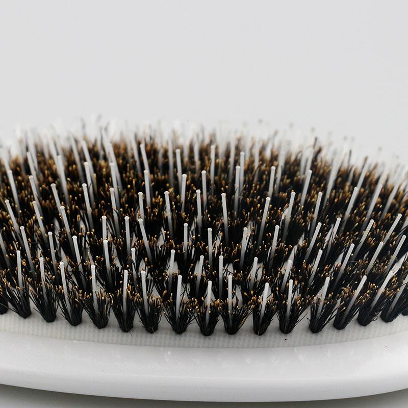 Natural Boar Bristle Hair Brush Professional Scalp Massage Comb for Detangling & Hair Straightening, Barber Quality Accessories