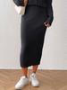 Women's casual commuter hip skirt European and American women's clothing solid color casual skirt woven medium and long sweater skirt