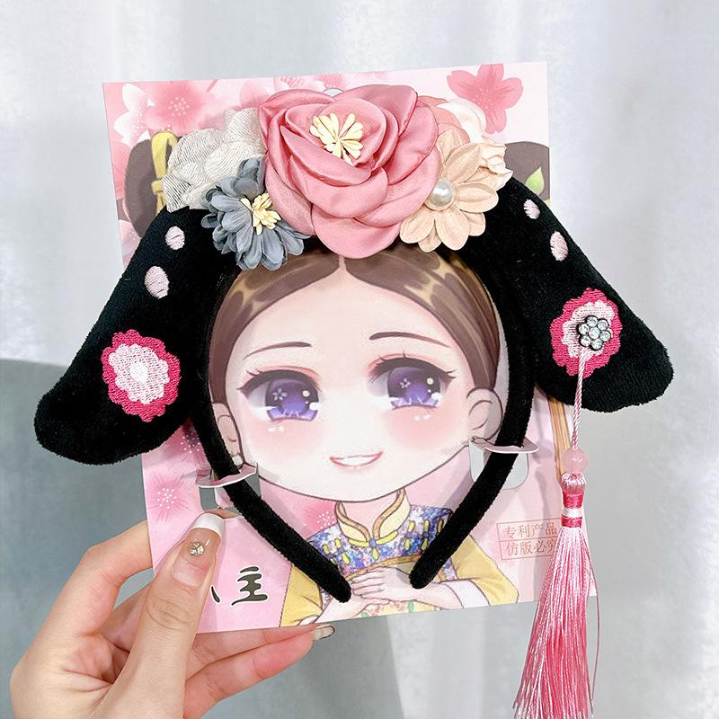 Čínské Tradiční Hanfu Cheongsam Čelenka Doplňky Starověká Princezna Gege Královský Dvůr Pokrývka Hlavy Fotografování Pokrývka Hlavy