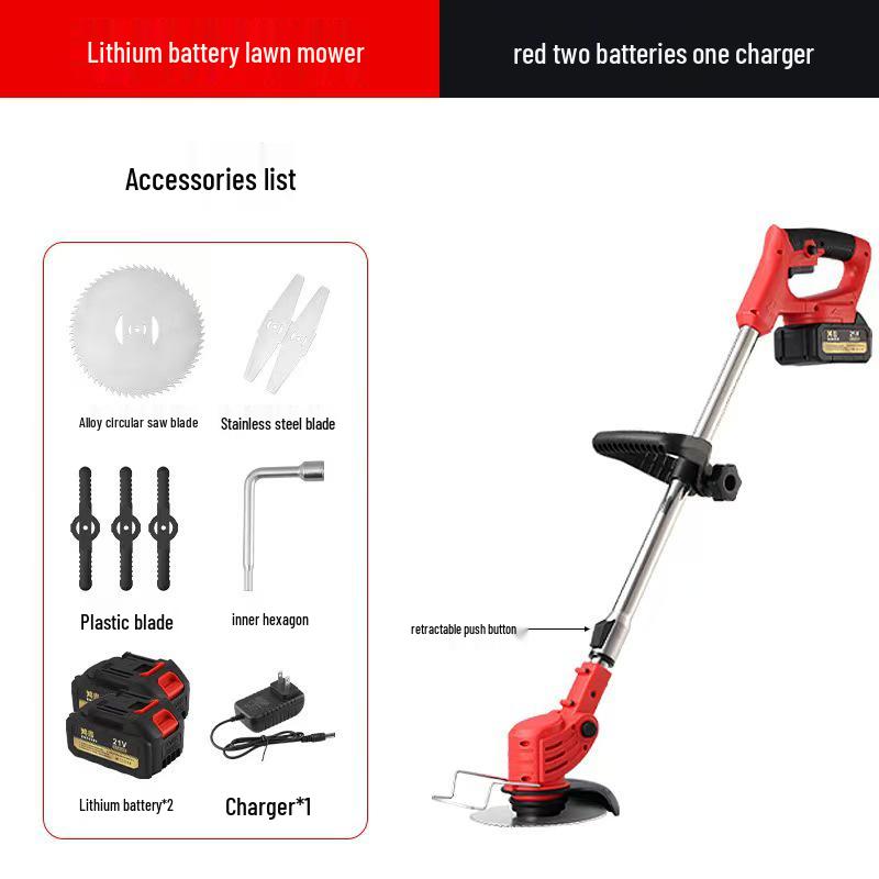 Electric Lawn Mower: High-Power Lithium Battery Grass Trimmer & Agricultural Weeder