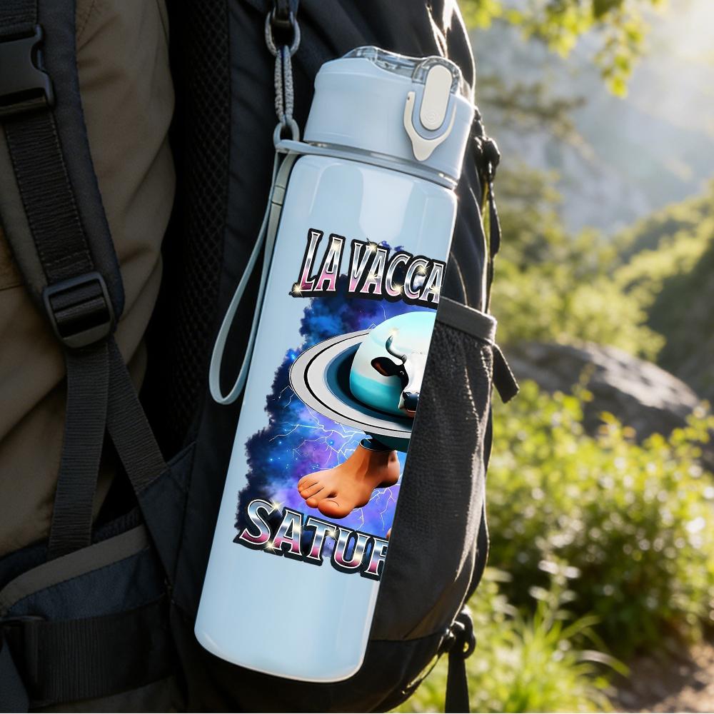 1PC Incoming Sand Worm Game Graphic 750ml Color Plastic Water Bottle Leakproof Flip Straw Lid For Sports Office Home Use