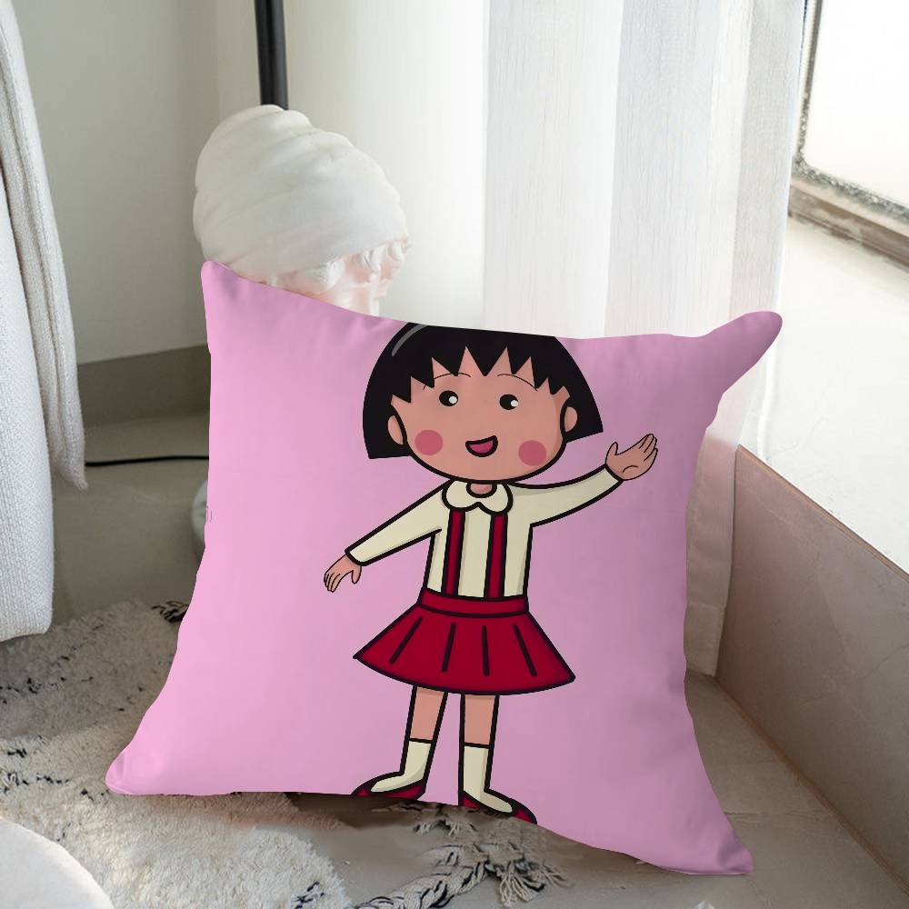 Chibi M-Maruko Chan Pillow Anime Pillow Sofa Bed Head Pillow Cover Cushion Cover 45x45 Cm Fashion