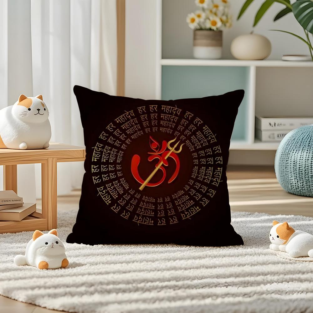 The SShiva TTrident Pillow Case Silky Elegant Comfort Sofa Bed Invisible Zipper