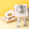 Soft Adjustable Cute Toast-Shaped Elizabethan Cat Collar - Recovery Cone for Post-Surgery Healing & Grooming