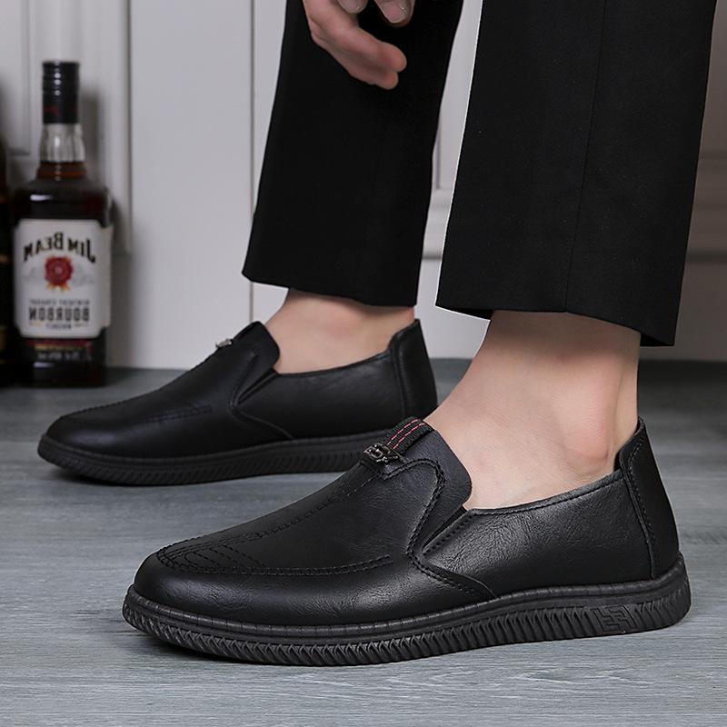 

Повседневная обувь мужская британская мода одиночные туфли мужская кожаная обувь обувь Doudou тренд мужская обувь социальный парень молодая мужская кожаная обувь 41