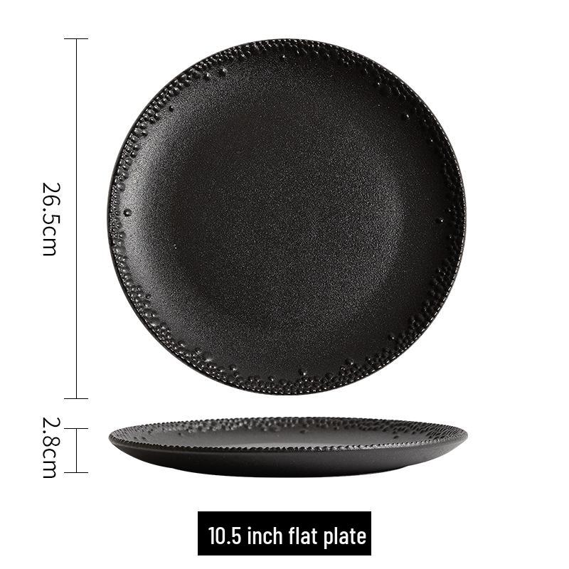 Japanese Ceramic Dinner Plate for Steak, Noodles, Salad, and Western Dishes