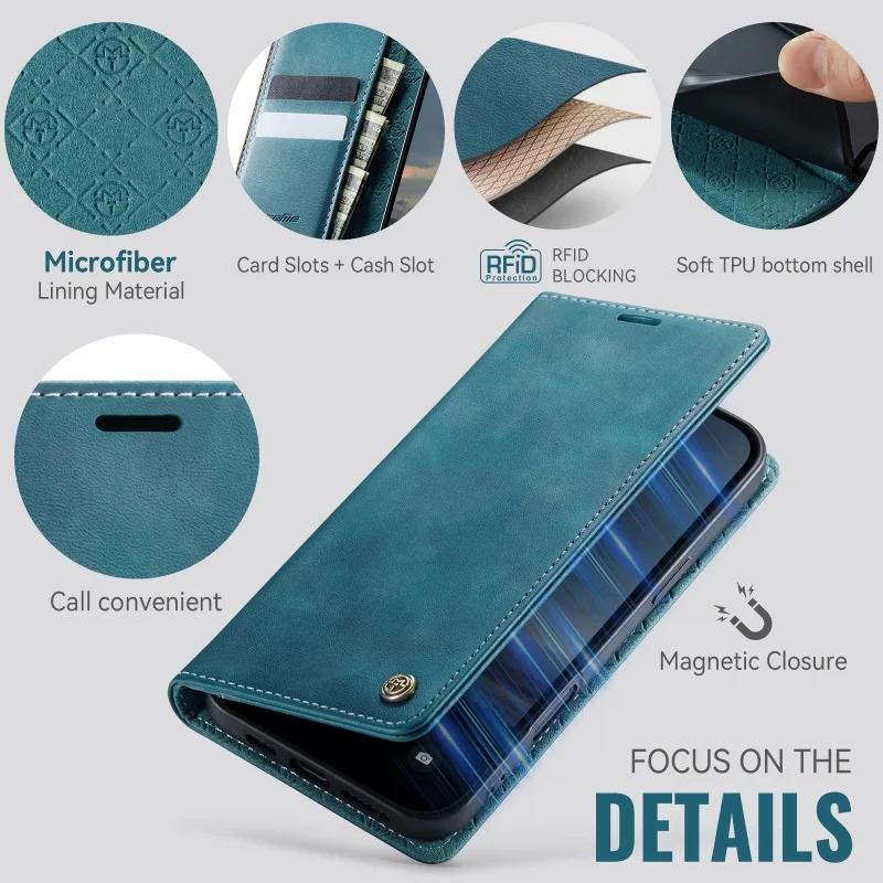 Magnetic FlipLeather Phone Case for IPhone 16 17 Pro Max Air 16E 15 Plus 14 13 12 11 Pro Max X XS XR SE Stand Wallet Card Cover