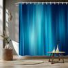 1pc Abstract Blue Teal Gradient Minimalist Shower Curtain, Polyester Fabric with Vertical Stripes, Machine Washable, Fashion The
