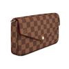 Louis Vuitton Pochette Felicie Fashion Vintage Checkered Design Canvas And Leather Three-In-One Chain Bag Crossbody Shoulder Bag Women Bags N63032