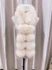 Magnetic Faux Fox Fur Scarf with Pom-Poms - Double-Sided Plush Shawl for Autumn/Winter.