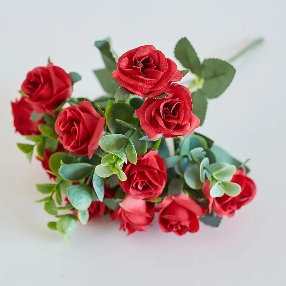 1pcs Artificial Rose Flower Fake Silk Flowers Artificial Flower Wedding Decoration Home Decoration For Outdoor Garden