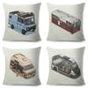 Van Life Pillow Case Decor Cartoon Camper House Travel Car Cushion Cover for Sofa Home Children Room Vanlife Pillowcase 45x45cm