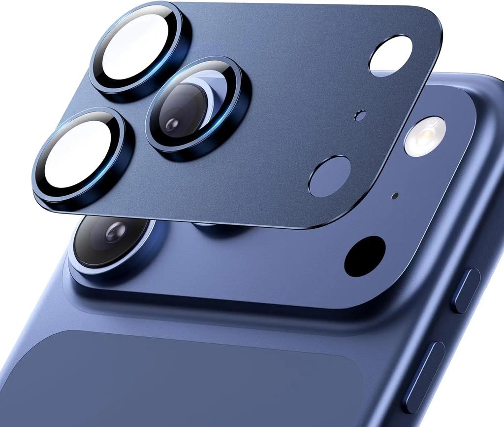 For Phone 17 Pro Max 16 15 14 Pro Max Camera Lens Protector Strong Adsorption Metal Glass Camera Screen Full Protective Cover