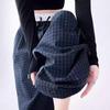 Petite 150cm American Color Block Plaid Wide-Leg Thin Summer Trousers - Women's Straight-Leg Sporty Casual Pants