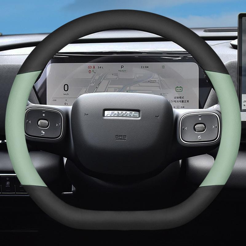 D Shape Anti-slip Leather Steering Wheel Covers Handlebar Cover All Seasons for HAVAL Xiaolong MAX Interior Accessories