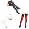 Sexy Stockings Women Faux-Leather Leggings Tights Socks Night Party Costume Lace Top Over Knee Thigh High Socks Clubwear