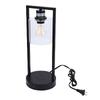 Table Lamp 3 Levels Brightness Touch Control Industrial Bedside Lamp with 7W Wireless Charing USB Port for Home Bedroom