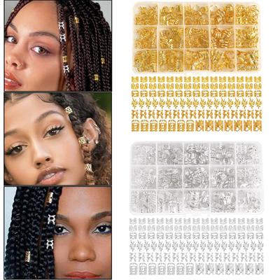 210Pcs/Box Braid Hair Accessories Gold Silver Durable Metal Beads Hair Decors for Beautiful Braids