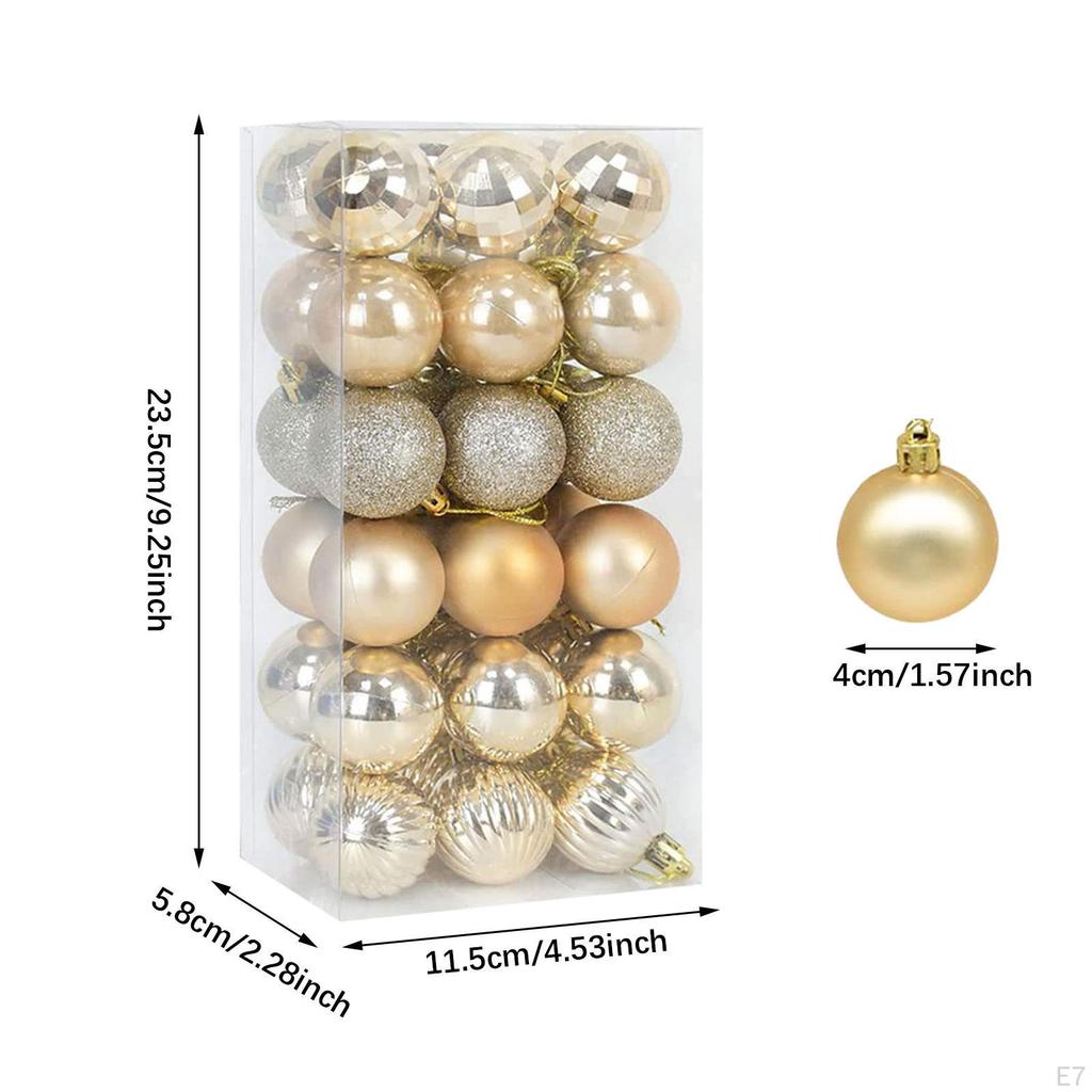36 Pieces Christmas Ball Ornaments, Small Hanging Decorations for Celebration